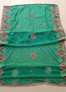 Green Embellished Dupatta