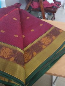 Elegant Maroon & Gold Saree