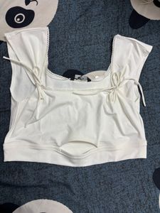 White Tie Crop Top