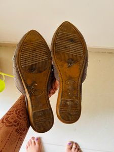 Grey Ehtnic Mojri Footwear