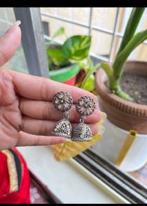 Silver Jhumka Earrings