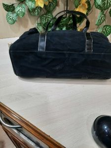 Black Tote Bag with Buckle Detail
