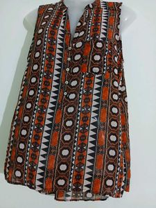 Patterned Sleeveless Top