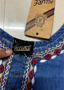 new Denim Embroidered Kurta