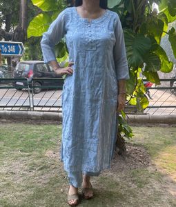 Embroidered Kurta Pant Set