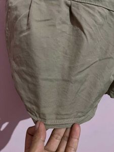 Olive Green High-Waisted Shorts