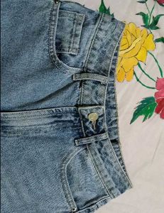 Urbanic Distressed High Waist Washed Blue Jeans