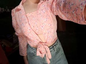 Floral Tie-Front Top