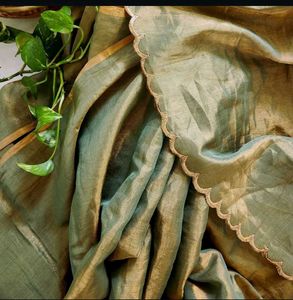 Tissue Silk Saree With Scallops Design