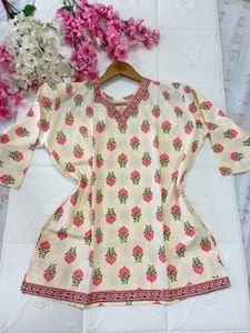 Floral Print Short Kurti
