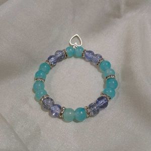 Pinterest Blue Heart Beaded Necklace