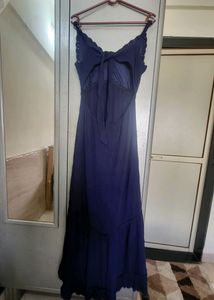 Boutique semi-backless crochet gown for party