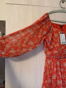 Floral Print Dress with puff Sleves