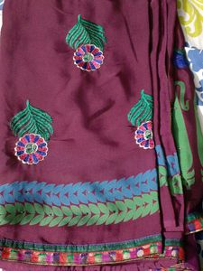 Embroidered Saree with blouse m size