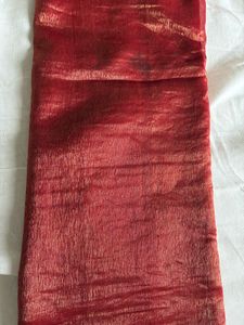 Elegant Red Raw Mango Chanderi saree