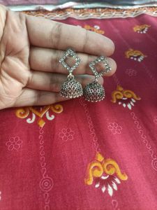 Silver Jhumka Earrings