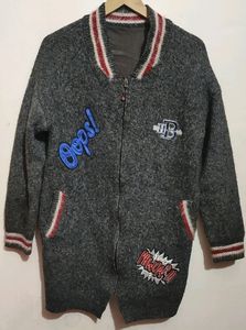 Grey Color Zipper Sweater For Boy Or Men