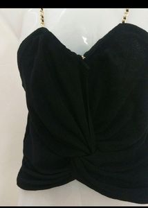 KOREAN FLOWER STYLE FRONT BACK GOLDEN CHAIN TOP