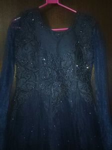 Elegant Navy Blue Party Gown