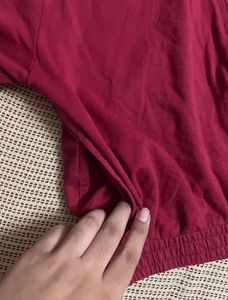 Maroon zip up Cropped Hoodie