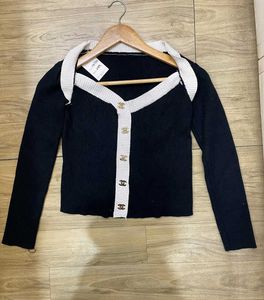 Black &amp; White Trim Crop Top