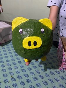 Very Cute Hand Made Piggy Bank ,fully Han