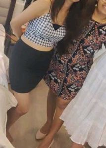 Houndstooth Crop Top &amp; Skirt