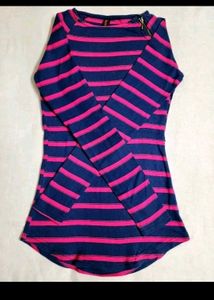 Navy Blue Striped Top