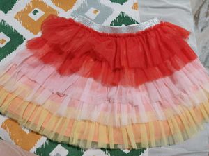 Tricolor Kids Ruffle Skirt