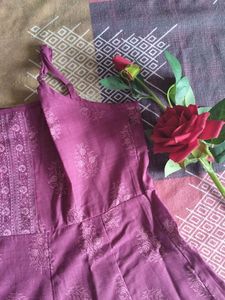 Purple Kurti With Dhoti Salwar And Dupatta