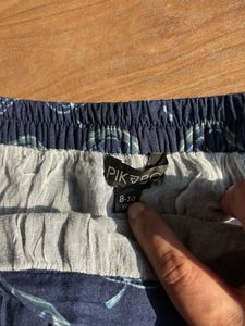 Navy Blue Printed Skirt for Girls