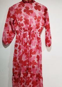 Floral Red Dress/korean