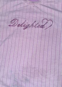 Striped &#34;Delighted&#34; Tee