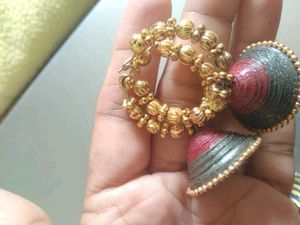 Hoop Jhumka Earrings(Handmade)