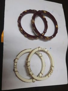 Combo Of Red and White Designed  Beautiful Bangles