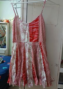 Off White And Red Cute Dress