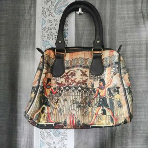 Egyptian Print Spacious Handbag