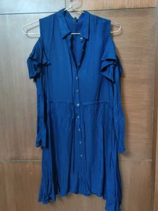 RIO Blue Cold Shoulder Dress