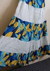 Floral Print Tiered Maxi Skirt