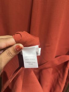 Rust Button-Down Shirt Dress