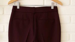 Burgundy Flared Trousers