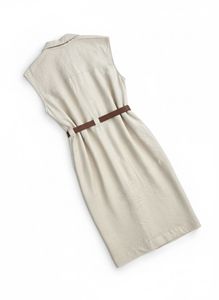 Sleeveless Shirt Dress with Belt