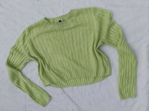 H&amp;m Cable Knit Cropped Sweater