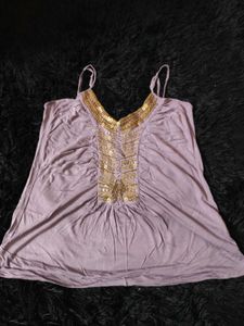 Purple Studded Boho Cami Top