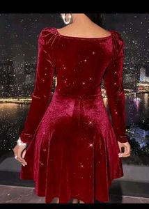 Velvet Mini Dress - Long Sleeve