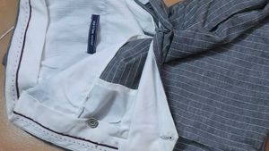 Branded Grey Striped Pant | John Miller