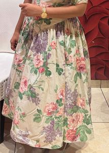 Floral Puff Sleeve Midi Dress