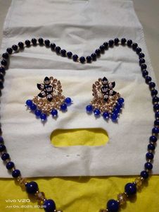 Statement Blue Beaded Necklace