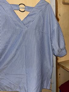 Striped V-Neck Blouse