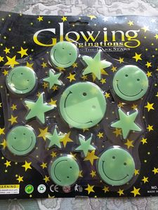 Glow-in-the-Dark Stars & Smileys Pack Of 3